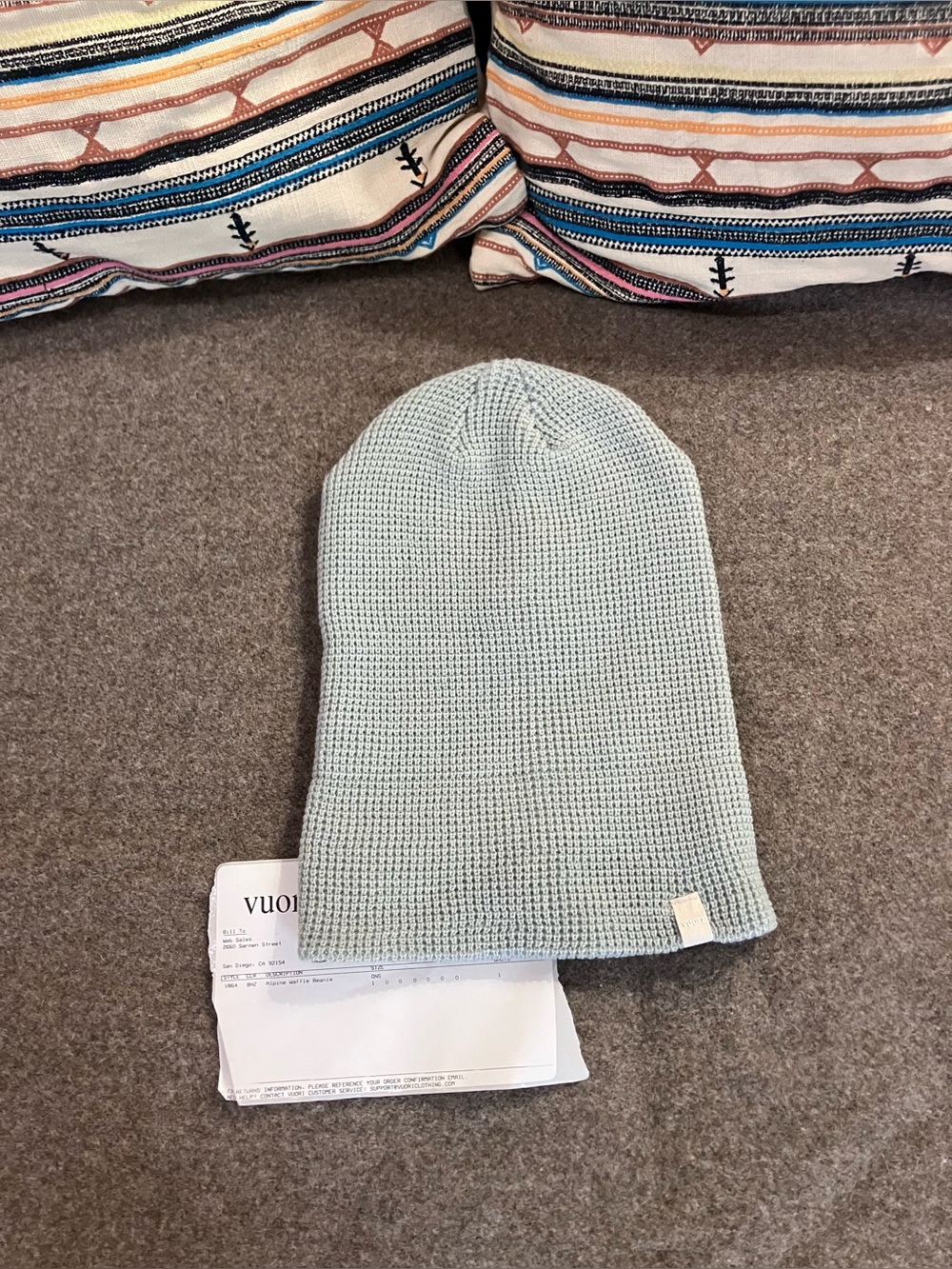 NWOT Vuori Alpine Waffle Beanie - blue haze